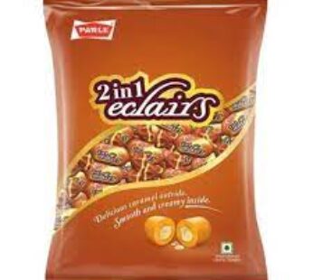 Parle 2 In 1 Eclairs Toffee – Enriched With Milk & Vanilla, Soft, 257 g