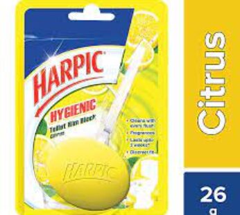 Harpic Hygienic Toilet Cleaner Rim Block, Citrus, 26 g