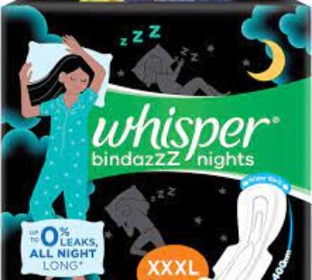 Whisper Bindazzz Nights Sanitary Pads, XXXL 20 Pads