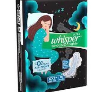 Whisper Ultra Overnight Sanitary Pad With Wings – XXL, 15 pcs