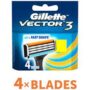 Gillette Vector3 - Cartridges, 4 pcs Carton
