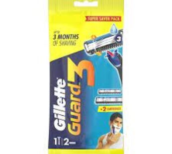 Gillette Guard 3 – Single Razor With 2 Cartridges, Comfortable Grip, 3 pcs
