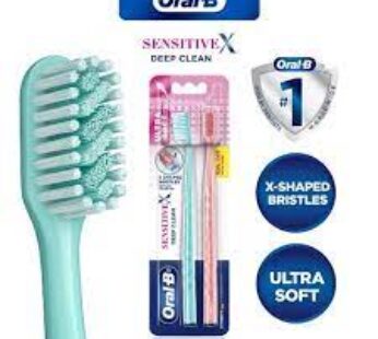 Oral-B Sensitive X – Ultra Soft Bristles & X-Filament Technology, For Gentle Superior Clean, 2 pcs