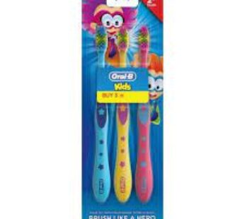 Oral-B Kids Toothbrush – Extra Soft, For Healthier & Cleaner Mouth & Gum, 3 pcs