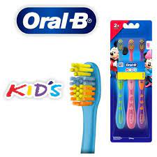 Oral-B Kids Toothbrush With Mickey Characters - Soft Bristles, Easy To Handle, 2+ Years, 3 pcs
