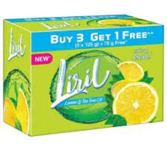 Liril Lemon & Tea Tree Oil Soap, Made from Vegetable Oils, 125 g (Buy 3 Get 1 Free)