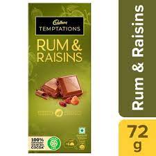 Cadbury Temptations Rum & Raisins Premium Chocolate Bar, 72 g