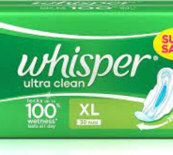 Whisper Sanitary Pads – Extra Large Wings, Ultra Xl 30 Pads