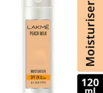 Lakme Moisturiser – All Skin Types, Peach Milk, 120 ml