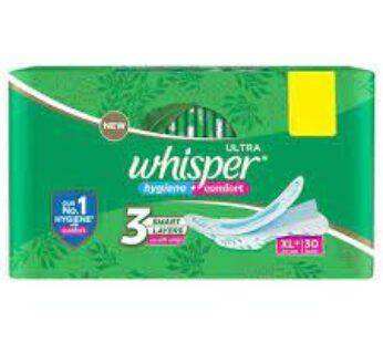 Whisper Ultra Hygiene + Comfort Sanitary Pads (Xl+) 30 Pads