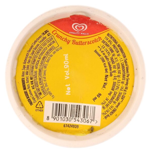 Kwality Wall,s Butterscotch Cup 90 ml - Image 3