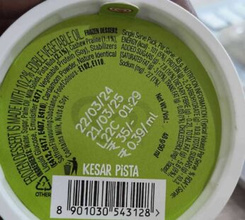 Kwality Walls Kesar Pista Ice Cream Cup 90ml