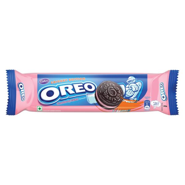 Cadbury Oreo Strawberry Flavour Creme Sandwich Biscuit, 113.75 g