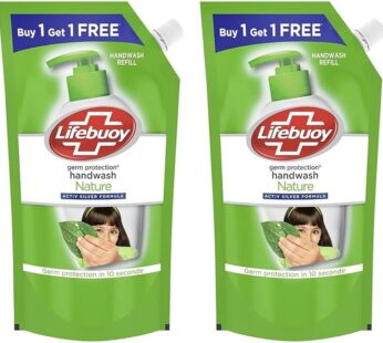 Lifebuoy Nature Germ Protection Green Tea Liquid Handwash Refill (1+1 Combo), 675 ml