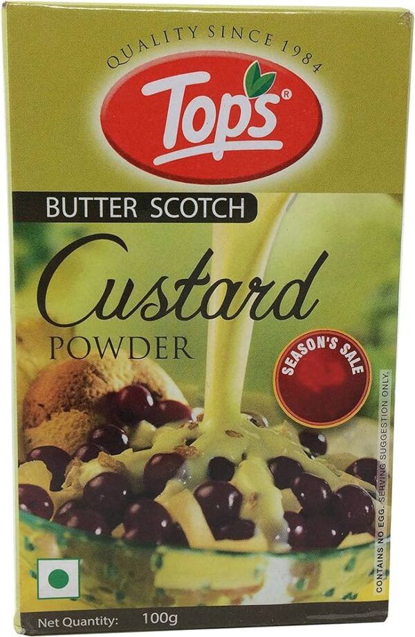 Tops Custard Powder - Butter Scotch 100 g Carton - Image 2