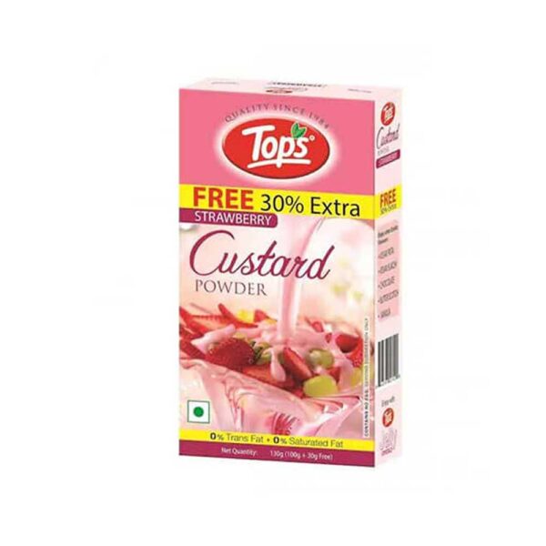 Tops Custard Powder - Strawberry 130 g Carton - Image 2