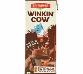 Britannia Winkin Cow Chocolicious Thick Milkshake – Rich In Calcium, 180 ml Pet Bottle