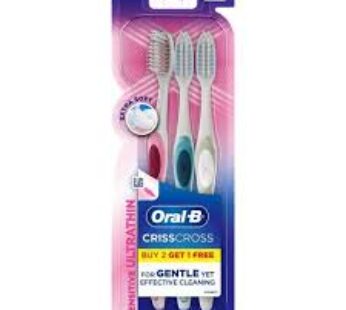 Oral-B Criss Cross Ultra Thin Sensitive Toothbrush, (Buy 2 Get 1 Free)