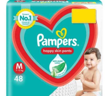 RED Pampers Happy Skin Pants Anti Rash Lotion With Aleo Vera ,size M pant ( 48 )