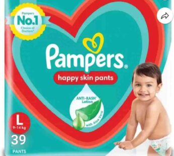 RED Pampers Happy Skin Pants Anti Rash Lotion With Aleo Vera S ize L pant ( 39 )