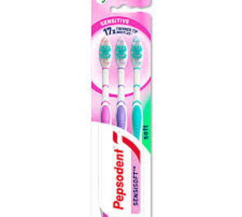 Pepsodent Sensisoft Soft Bristles Toothbrush, 3 pcs